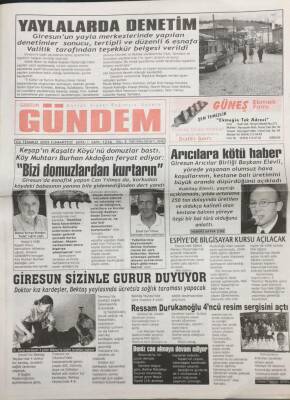 Giresun Gündem Gazetesi 2 Temmuz 2005 Doktor Kız Kardeşler Bektaş Yaylasında Ücretsiz Sağlık Taraması Yaptı GZ30924 - 1