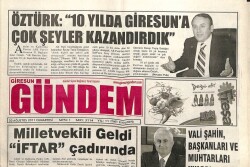 Giresun Gündem Gazetesi 20 Ağustos 2011 - Öztürk 10 Yılda Giresuna Çok Şeyler Kazandırdık GZ101973 - 1