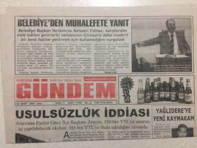 Giresun Gündem Gazetesi 20 Mart 2007 - Usulsüzlük İddiası GZ38413 - 1