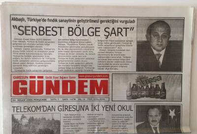 Giresun Gündem Gazetesi 20 Nisan 2006 - Telekomdan Giresuna İki Yeni Okul GZ28858 - 1