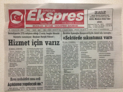 Giresun Gündem Gazetesi 21 Aralık 2004 - Hizmet İçin Varız GZ24125 - 1