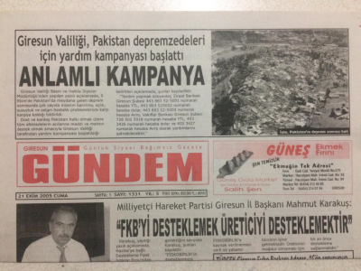 Giresun Gündem Gazetesi 21 Ekim 2005 - Giresun Valiliğinden Anlamlı Kampanya GZ24068 - 1