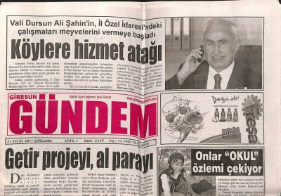 Giresun Gündem Gazetesi 21 Eylül 2011 - Köylere Hizmet Atağı GZ108116 - 1
