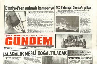 Giresun Gündem Gazetesi 21 Mart 2006 - Alabalık Nesli Çoğaltılacak GZ108784 - 1