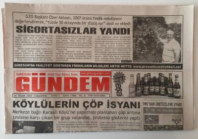 Giresun Gündem Gazetesi 21 Nisan 2007 - Köylülerin Çöp İsyanı GZ28874 - 1