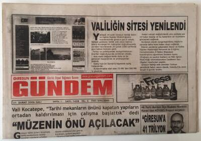 Giresun Gündem Gazetesi 21 Şubat 2006 - Müzenin Önü Açılacak GZ28898 - 1