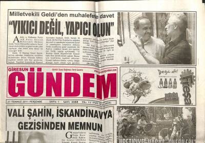 Giresun Gündem Gazetesi 21 Temmuz 2011 - Sigara Yasağı Denetimleri GZ108772 - 1