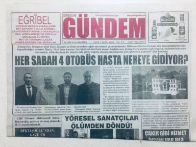 Giresun Gündem Gazetesi 22 Ekim 2016 - Her Sabah 4 Otobüs Hasta Nereye Gidiyor GZ43214 - 2