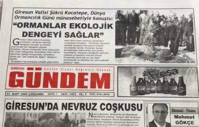 Giresun Gündem Gazetesi 22 Mart 2006-Demirel12 Sene İktidar Oldum,Üreticiyi Mağdur Etmedim GZ45713 - 1
