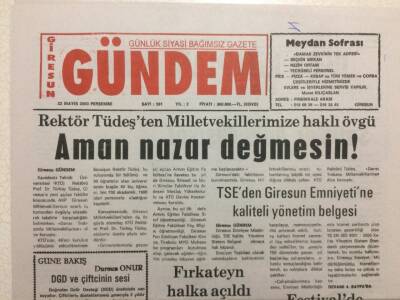 Giresun Gündem Gazetesi 22 Mayıs 2003 - Aman Nazar Değmesin GZ35478 - 1