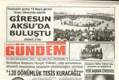 Giresun Gündem Gazetesi 22 Mayıs 2006 - Giresun Aksuda Buluştu GZ108761 - 1