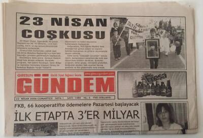 Giresun Gündem Gazetesi - 22 Nisan 2006 - FKB,66 Kooperatifte Ödemeler İlk Etapta 3er Milyar - GZ43768 - 1