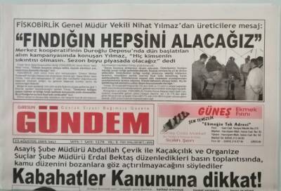 Giresun Gündem Gazetesi 23 Ağustos 2005 Tirebolu Ve Pirazizde Kaza İkisi Ağır 3 Kişi Yaralı - GZ44896 - 1