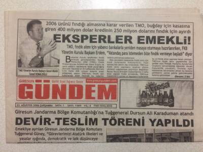 Giresun Gündem Gazetesi 23 Ağustos 2006 - FKB-Sağra Elele GZ38420 - 1