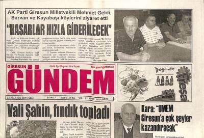 Giresun Gündem Gazetesi 23 Ağustos 2011 - Vali Şahin Fındık Topladı GZ101976 - 2