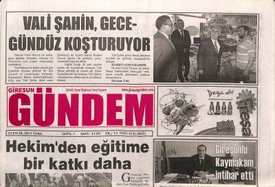 Giresun Gündem Gazetesi 23 Eylül 2011 - Giresunlu Kaymakam Caner Akgün İntihar Etti GZ108283 - 1
