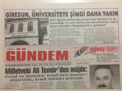 Giresun Gündem Gazetesi 23 Haziran 2005 - CHPde Muhalifler Atağa Geçti GZ24063 - 1