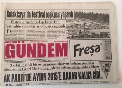 Giresun Gündem Gazetesi - 23 Haziran 2014- Ak Partide Aydın 2015e Kadar Kalıcı Gibi ... GZ43772 - 1