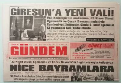 Giresun Gündem Gazetesi 23 Nisan 2005 Giresunda Arıcılık Gelişiyor -GZ33213 - 1