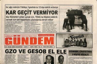Giresun Gündem Gazetesi 23 Ocak 2006 - GZO Ve GESOB El Ele GZ108766 - 1