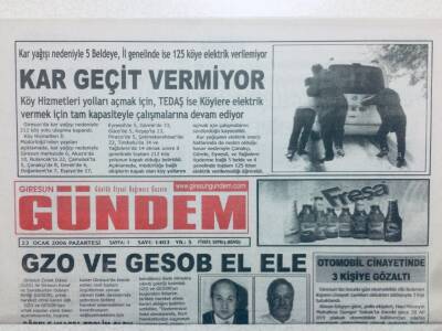 Giresun Gündem Gazetesi 23 Ocak 2006 - Kar Geçit Vermiyor GZ41647 - 1