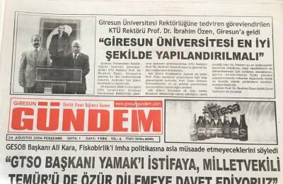 Giresun Gündem Gazetesi 24 Ağustos 2006-Ali Kara AKP İktidarının FKB İçin Bugüne Kadar Hiçbir Şey Yapamadığını İddia Etti GZ30862 - 1