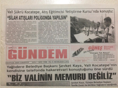 Giresun Gündem Gazetesi 24 Eylül 2005 - Biz Valinin Memuru Değiliz GZ24104 - 1