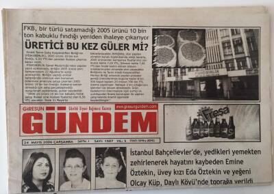 Giresun Gündem Gazetesi 24 Mayıs 2006 - Üretici Bu Kez Güler Mi ? GZ28795 - 1