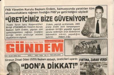 Giresun Gündem Gazetesi 24 Ocak 2006 - Dona Dikkat GZ108767 - 1