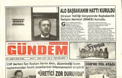 Giresun Gündem Gazetesi 24 Şubat 2006 - Alo Başbakanım Hattı Kuruldu GZ101526 - 2