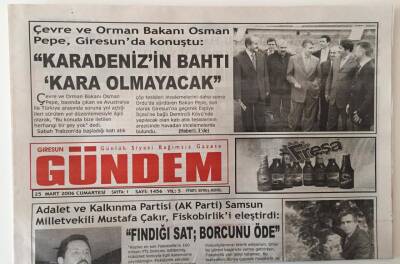 Giresun Gündem Gazetesi 25 Mart 2006 - Fındığı Sat - 1