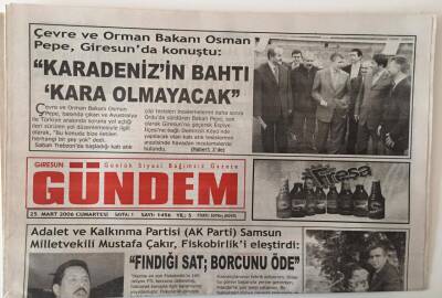 Giresun Gündem Gazetesi 25 Mart 2006 - Fındığı Sat - 1