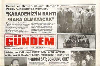 Giresun Gündem Gazetesi 25 Mart 2006 - Karadenizin Bahkı Kara Olmayacak GZ108788 - 1