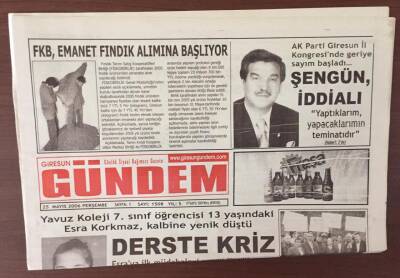 Giresun Gündem Gazetesi 25 Mayıs 2006 - FKB, Emanet Fındık Alımına Başlıyor GZ6915 - 1