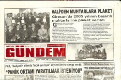 Giresun Gündem Gazetesi 25 Şubat 2006 - Validen Muhtarlara Plaket GZ101527 - 1