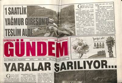 Giresun Gündem Gazetesi 25 Temmuz 2011 - 1 Saat Yağmur Giresunu Teslim Aldı GZ108775 - 1