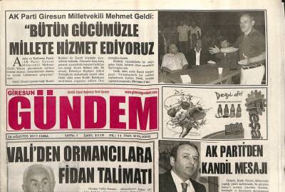 Giresun Gündem Gazetesi 26 Ağustos 2011 - Ak Partiden Kandil Mesajı GZ101968 - 1