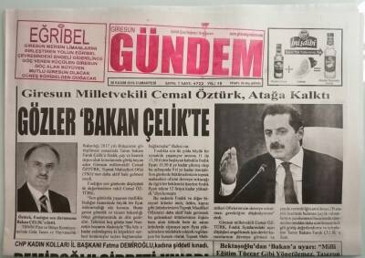 Giresun Gündem Gazetesi 26 Kasım 2016 Giresun Milletvekili Cemal Öztürk Atağa Kalktı -GZ44274 - 1