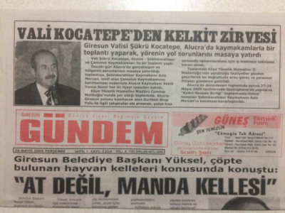 Giresun Gündem Gazetesi 26 Mayıs 2005 - At değil Manda Kellesi GZ23982 - 1