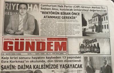 Giresun Gündem Gazetesi 26 Mayıs 2006-Sis Dağına Çözüm Aranıyor GZ45734 - 1