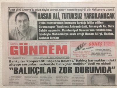 Giresun Gündem Gazetesi 26 Nisan 2005 - Balıkçılar Zor Durumda GZ23990 - 1
