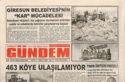 Giresun Gündem Gazetesi 26 Ocak 2006 - 463 Köye Ulaşılamıyor GZ108769 - 1