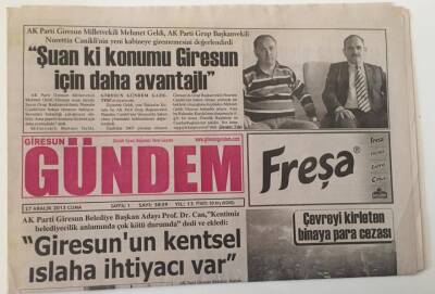 Giresun Gündem Gazetesi - 27 Aralık 2013 - Giresunun Kentsel Islaha İhtiyacı Var - GZ43784 - 1