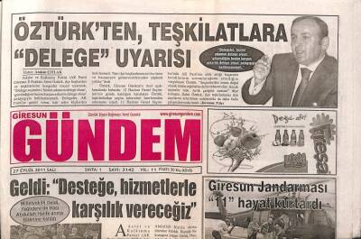 Giresun Gündem Gazetesi 27 Eylül 2011 - Bahri Kaya Kazanacak Güçteyiz GZ108279 - 1