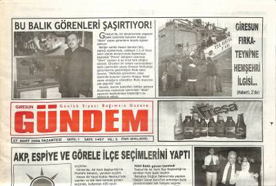 Giresun Gündem Gazetesi 27 Mart 2006 - Emre Ve Cemrenin Kafası Çalışmaz GZ108789 - 1