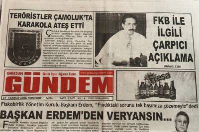 Giresun Gündem Gazetesi 27 Temmuz 2006-Ali Karadeniz İktidar Fındığa Sahip Çıkmalı GZ45727 - 2
