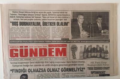 Giresun Gündem Gazetesi 28 Haziran 2007 - Fındığa Olmazsa Olmaz Görmeliyiz GZ31163 - 1