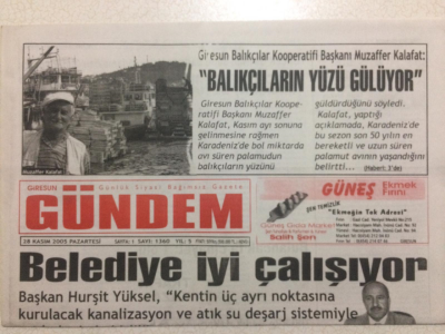 Giresun Gündem Gazetesi 28 Kasım 2005 - Belediye İyi Çalışıyor GZ24024 - 1