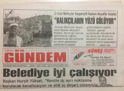 Giresun Gündem Gazetesi 28 Kasım 2005 - İnandık Ve Kazandık Giresunspor 1-Çankırı Belediye spor 0 GZ24028 - 1