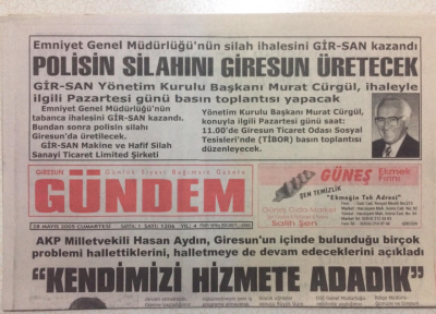 Giresun Gündem Gazetesi 28 Mayıs 2005 - AKP Milletvekili Hasan Aydın Kendimizi Hizmete Adadık GZ24005 - 1